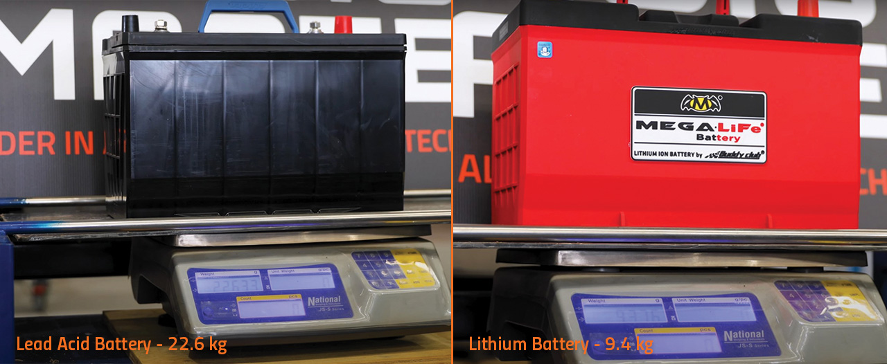 Lead acid vs lithium battery weight comparison